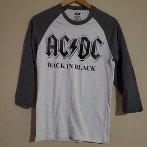 Ac dc Back In Black White And Grey T-shirt M